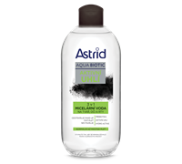ASTRID AQUA BIOTIC Aktivní uhlí Micelární voda 3v1, 400 ml